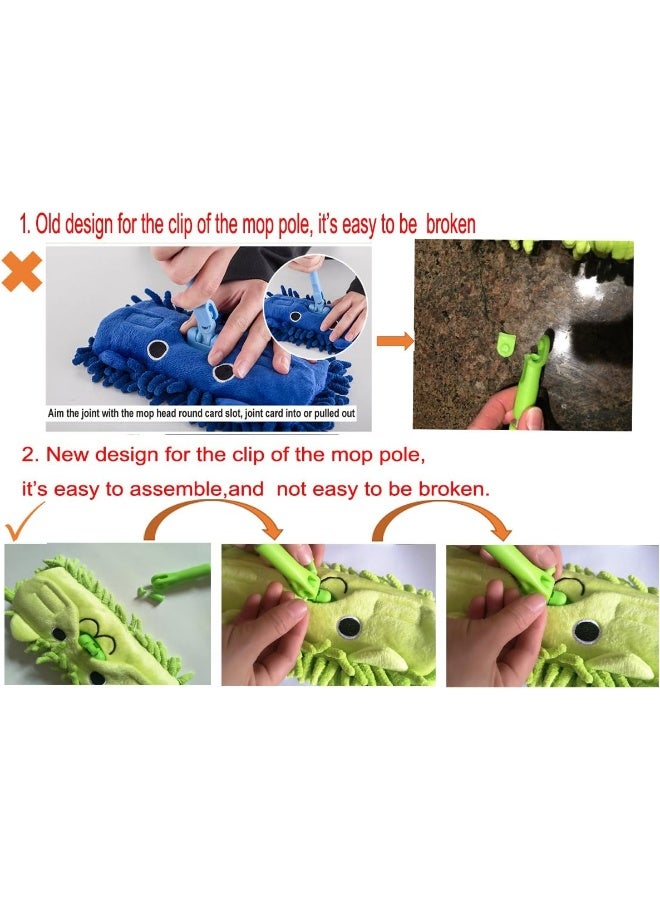 Xifando Mini Microfiber Chenille Cartoon Flat Dust Mop for Children, Detachable, 360 degree rotation, Extension-type - Image 4